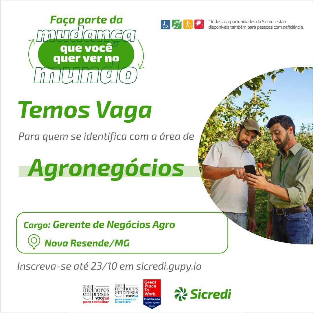 Sicredi Tem Vaga Para Gerente De Neg Cios Agro Em Nova Resende