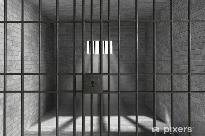 Old Grunge Prison seen through Jail Bars