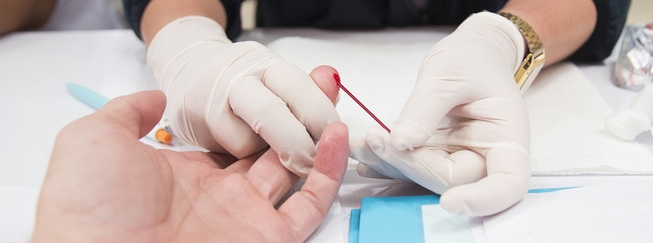 blood drop for blood testing.Nurses collect blood from blood donor for blood donation